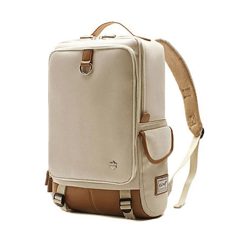 Modern large capacity Oxford cloth backpack in grey, showing front view with dimensions 30x16x46cm.