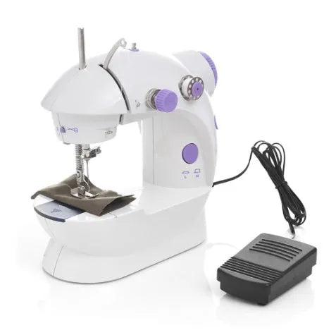 Mini electric household sewing machine with compact 20cm design and included thread cutter