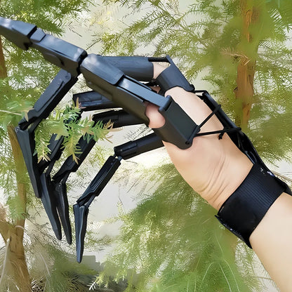 Black and white latex Halloween finger paws with left and right anatomical designs