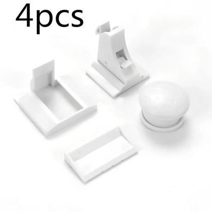 White ABS child safety magnetic locks with normally open switch, 3.8cm size with magnetic key