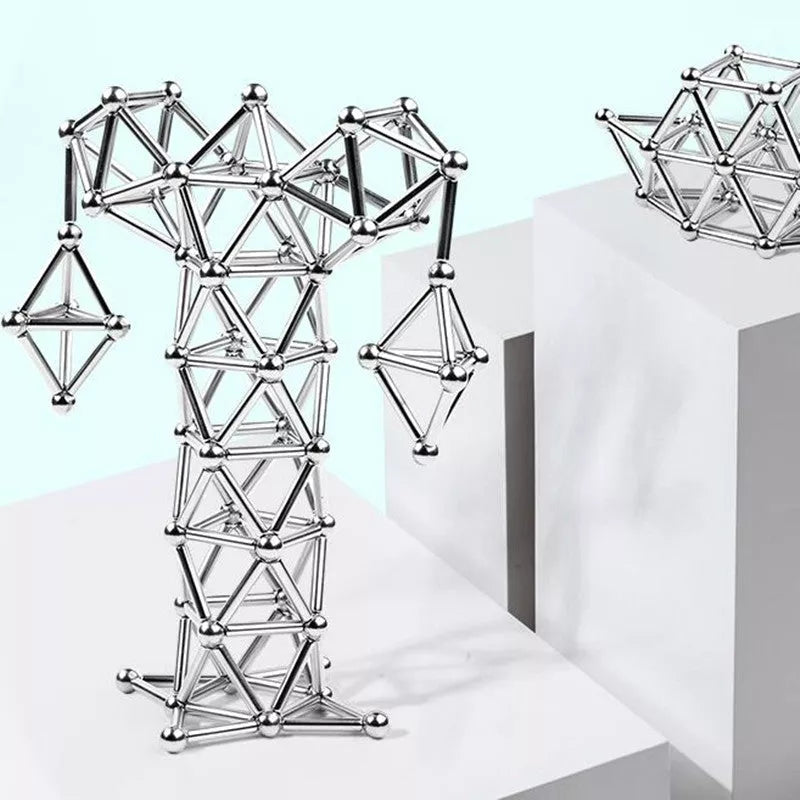 Buck Ball Magnetic Stick Toy with rods and steel balls for creative play