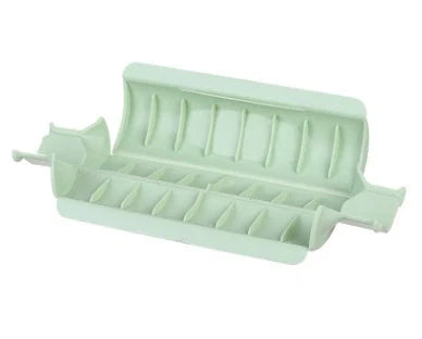 8-frame anti-skid kebab protector for BBQ skewers in green, khaki, blue, and pink