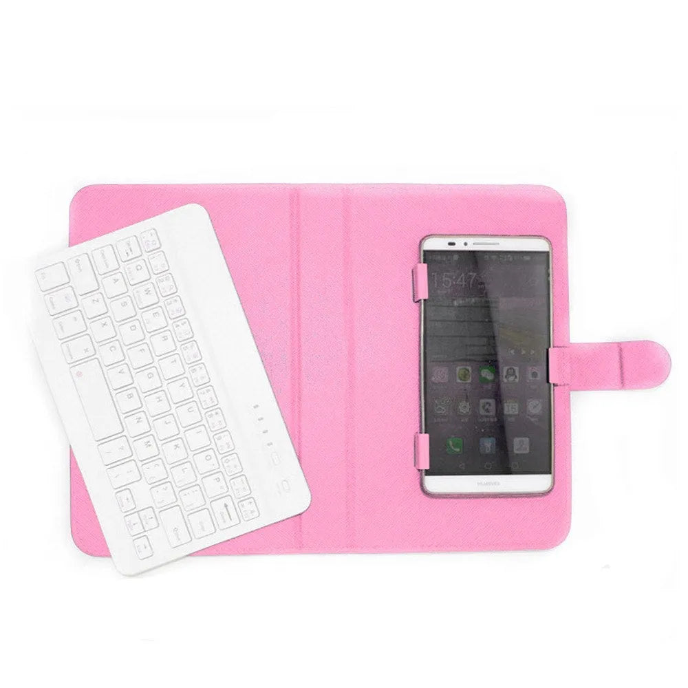 Wireless Bluetooth keyboard protective case showing 25mm slim profile with keyboard integrated