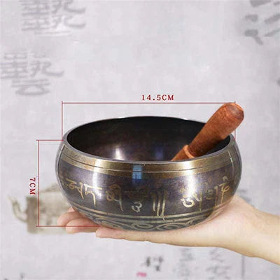 Harmonious Tibetan Singing Bowl - Copper Meditation Bowl with Vibrant, Soothing Tone