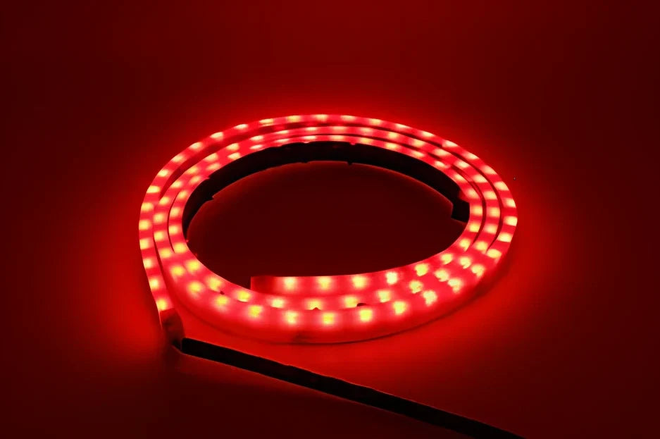 12V LED strip light for car decoration in blue and red colours, 90cm 120cm 150cm lengths