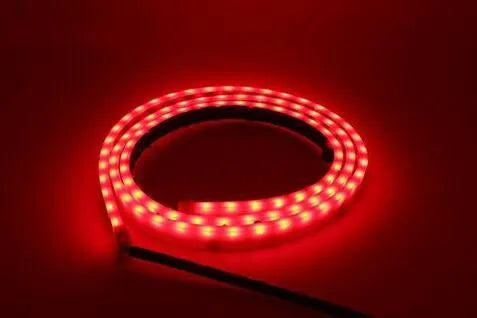 12V LED strip light for car and motorcycle in blue or red, available in 90cm, 120cm and 150cm lengths