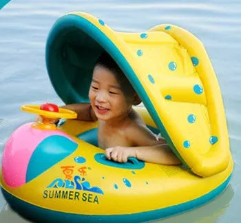 Infant inflatable swimmer with cartoon pattern in Summer Yacht color