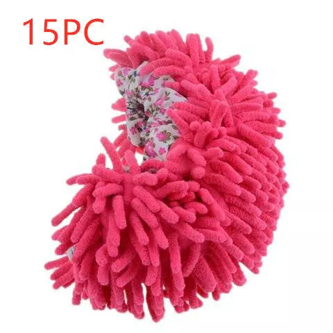 Chenille mop slippers in various colors for easy home cleaning