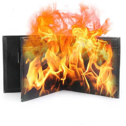 Leather magic wallet measuring 11.5x10cm with dual-colour areas for performance deception