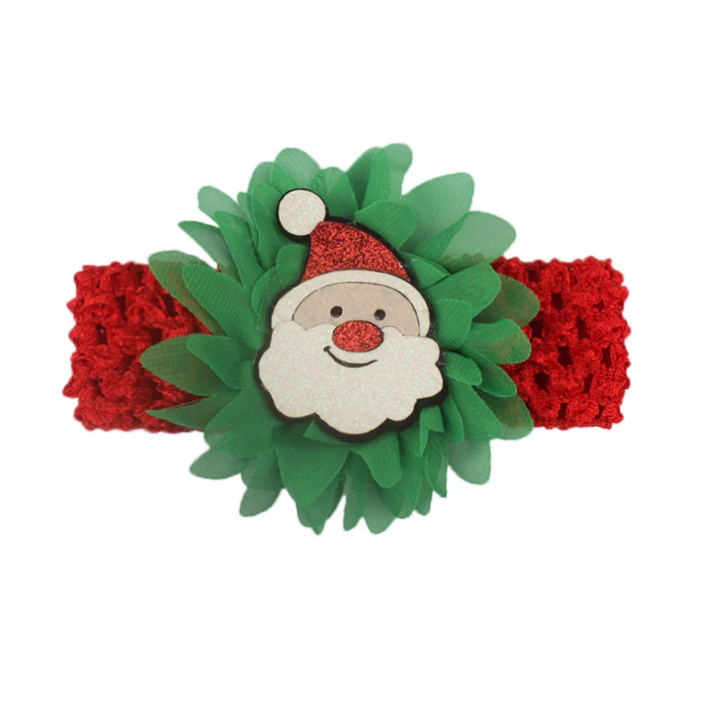 Children's chiffon hair band measuring 15cm by 4cm with Christmas decoration