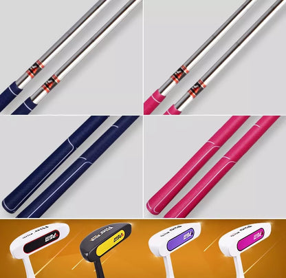 Children's golf training push rod with zinc-aluminum alloy head in multiple colors
