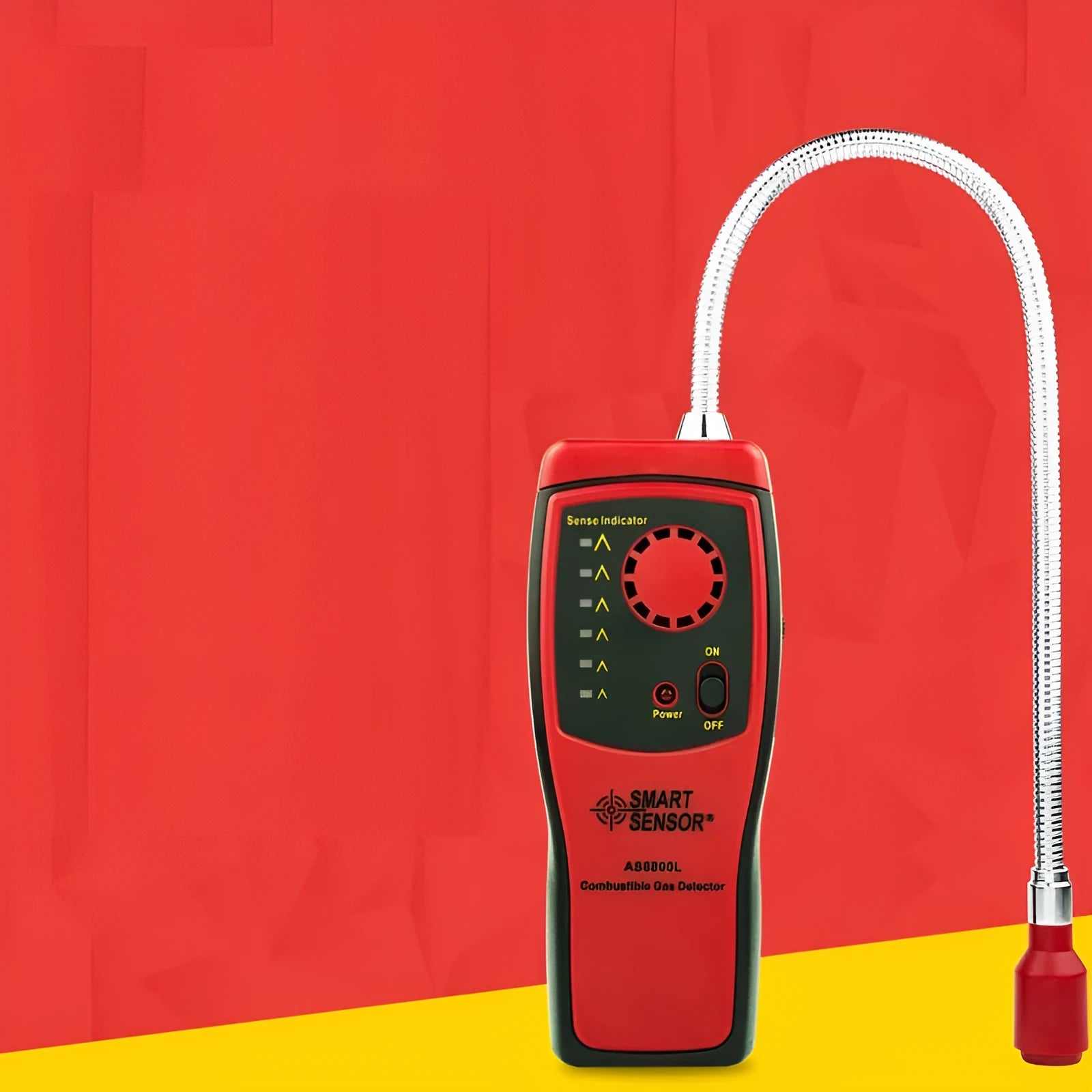 AS8800L portable flammable gas detector alarm unit showing LED indicator lights
