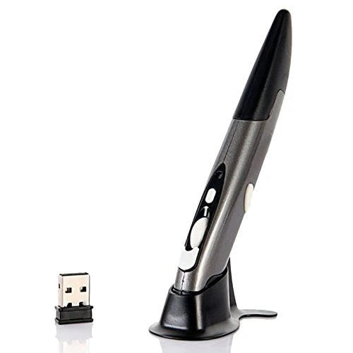 Wireless ergonomic pen mouse with 2.4GHz connectivity, energy-saving features, and precision optical control for digital productivity