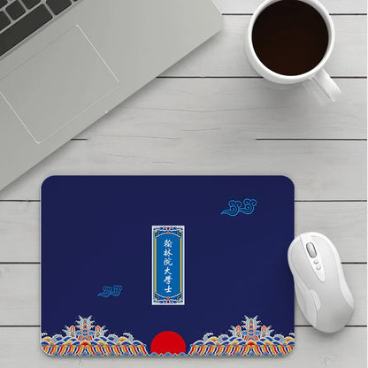 Customisable thick cartoon mouse pad with non-slip base, showing sample patterns like strawberry, cat, and whale designs.