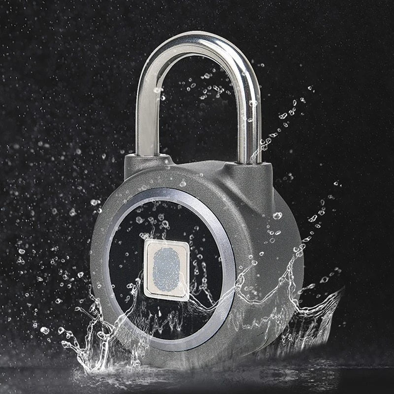 Bluetooth fingerprint padlock with durable aluminum alloy body and stainless steel locking mechanism