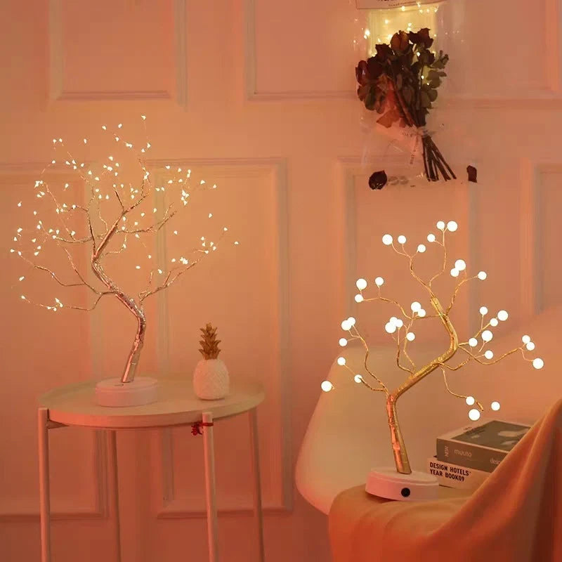Shimmering Copper Charm - Enchanting LED light with copper wire design for a cozy, ambient glow in your bedroom