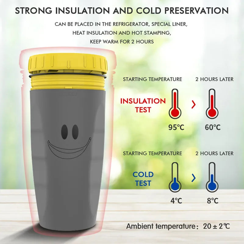 300ml insulated travel cup with cartoon design and twist-top silicone seal