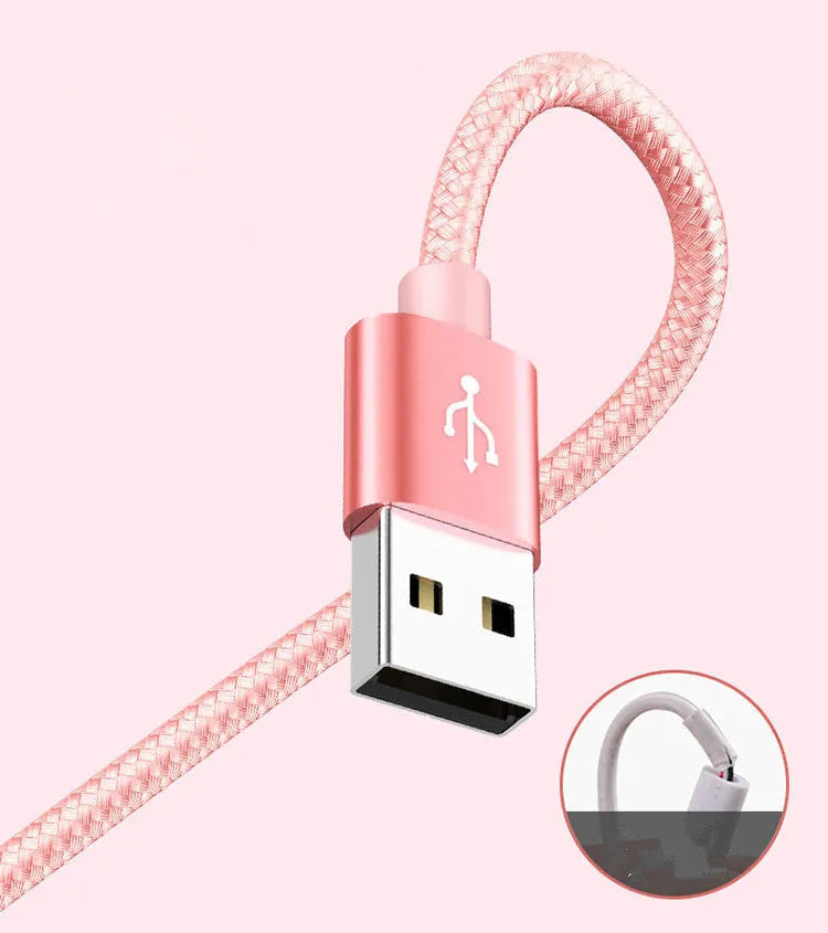 Three-in-one mobile phone charging cable in multiple colours with a 1.2m length.