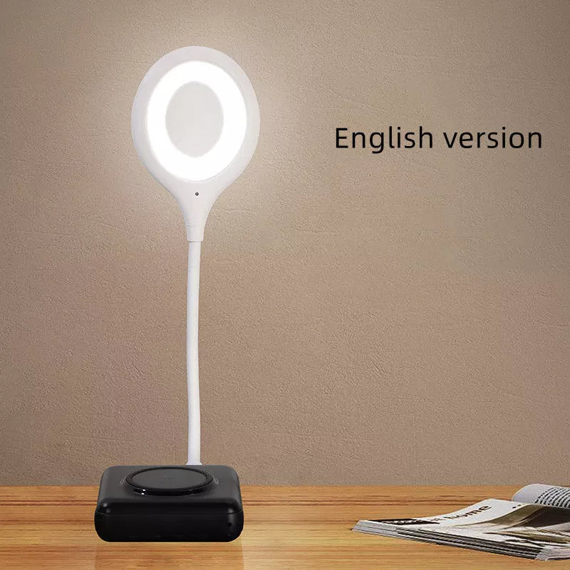 Adjustable USB LED desk lamp with remote control and flexible gooseneck for eye-protecting lighting