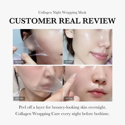 75ml collagen night sleep facial mask with application brush for overnight skincare