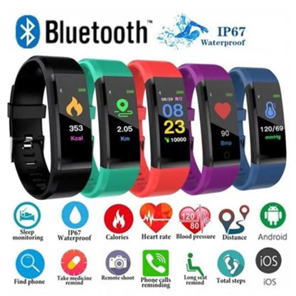 115plus Smart Band fitness tracker with heart rate monitor and color screen