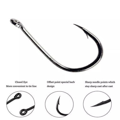 Fishhook Boxed Set with 500 pieces in sizes 3-12 for versatile fishing