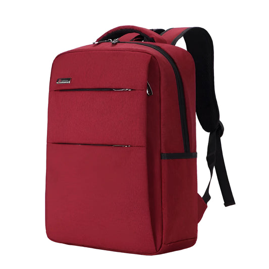 Rechargeable waterproof black Oxford cloth laptop backpack for a 15.6-inch computer.