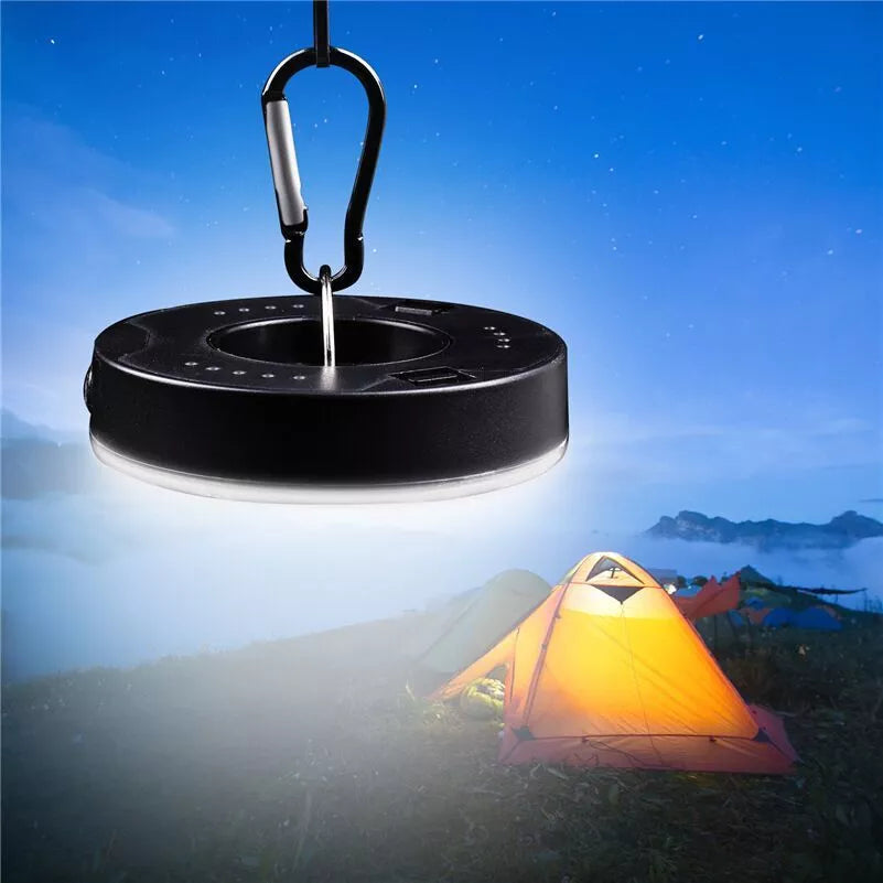 Durable COB tent light with carabiner for outdoor adventures