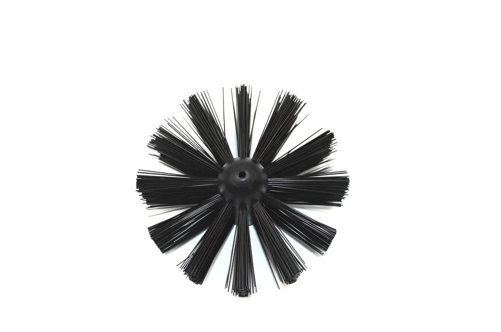 Dryer vent cleaning brush with extendable rods and 100mm synthetic brush head for lint removal