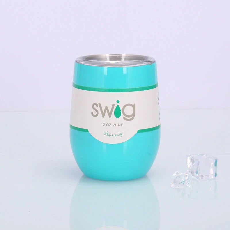 Swig Eggshell Cup - 12oz Stainless Steel Insulated Wine Tumbler with Variety of Color Options