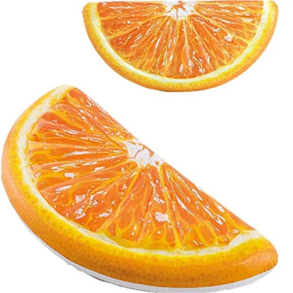 Children's swimming circle with realistic ocean print in orange