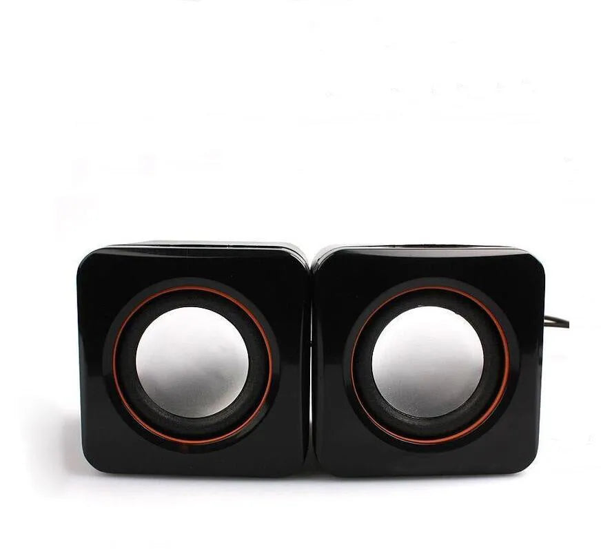 Mini portable USB wired desktop speaker with built-in loudspeaker and adjustable volume, 65 x 65 x 65 cm