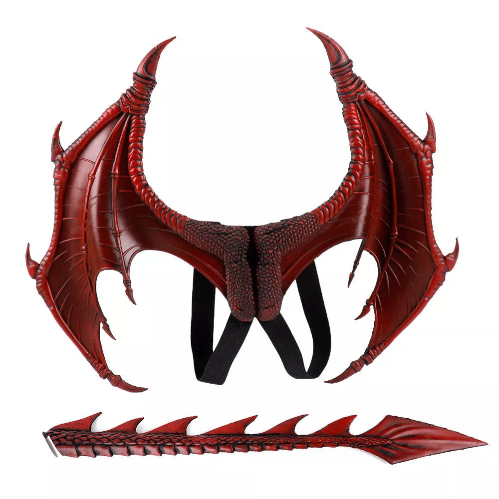 Halloween Dragon Wings Toy in green, red, blue, and black for costume parties