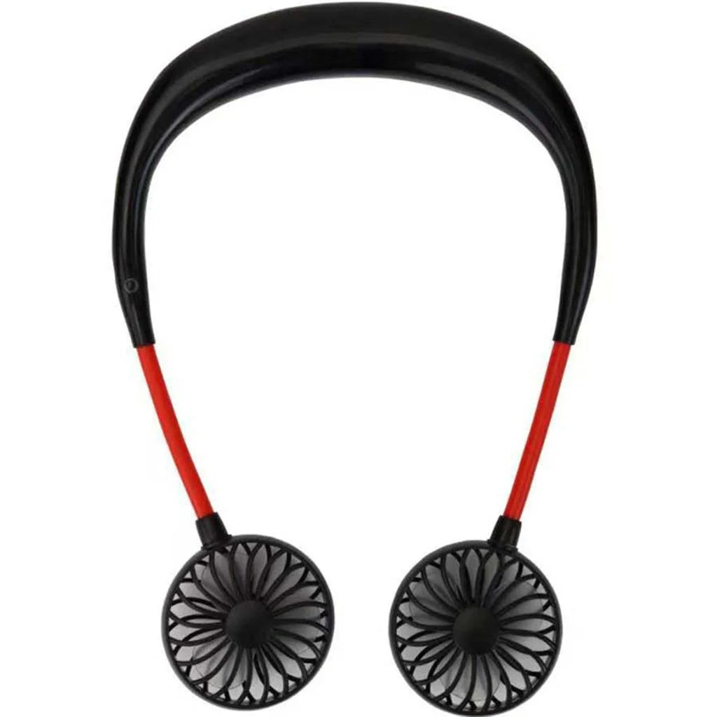 Portable USB charging fan with hanging neck design in various colors