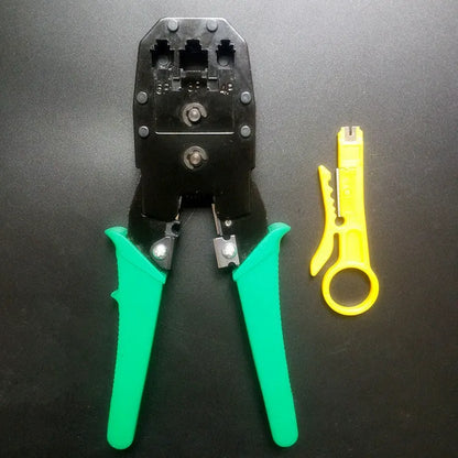 Multifunctional network cable pliers with flat mouth, 45# steel clamp head, and stainless steel handle