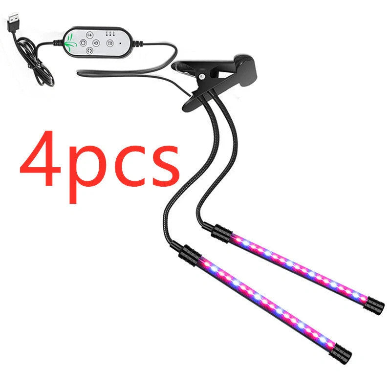 Adjustable USB plant growth light with timer for indoor gardening