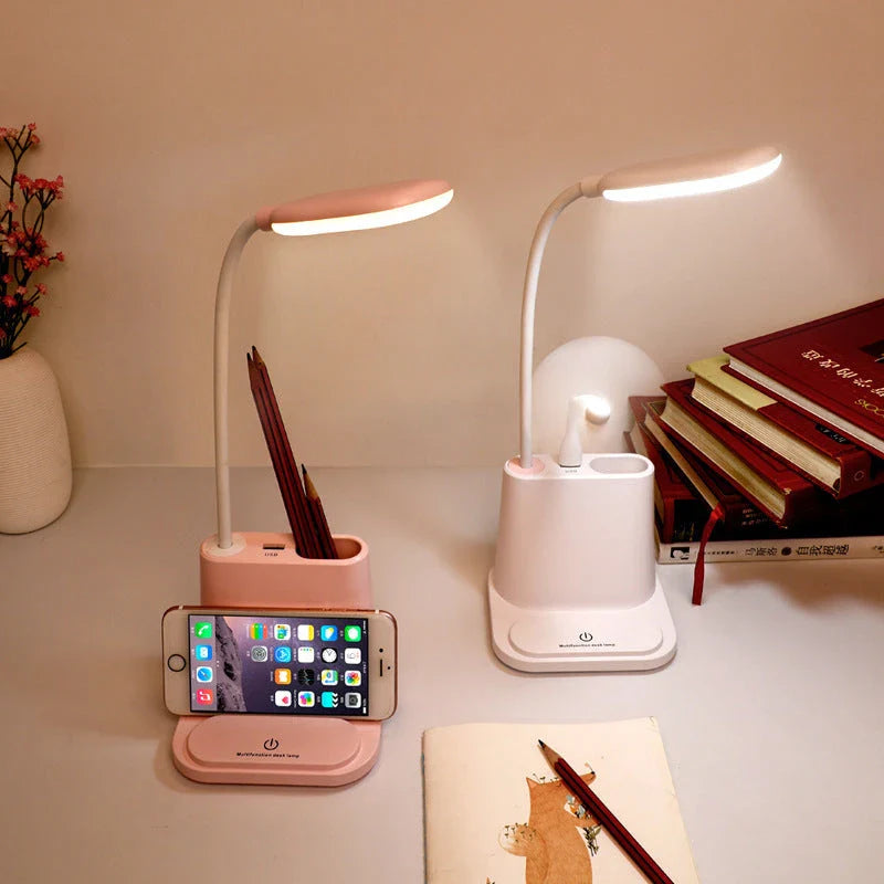Illuminating LED night lights in white and pink colors with touch-sensitive controls for easy operation