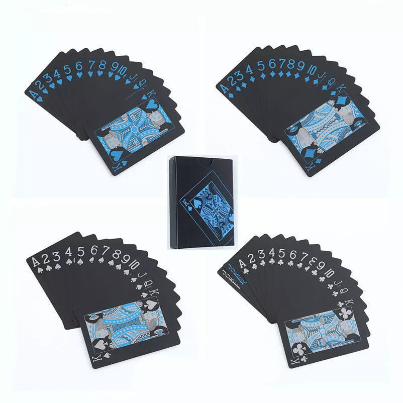 Waterproof PVC playing cards set in blue and red, perfect for outdoor and indoor games