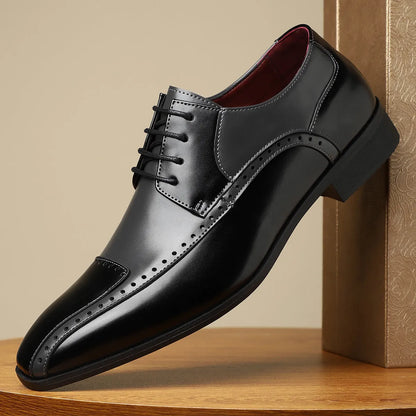 Men's low top leather shoes in black, green, or purple with artificial PU upper and EVA sole