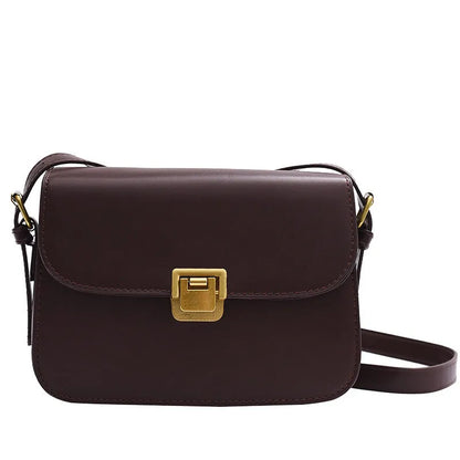 Women's soft PU one-shoulder underarm square handbag in horizontal shape with cross-body strap