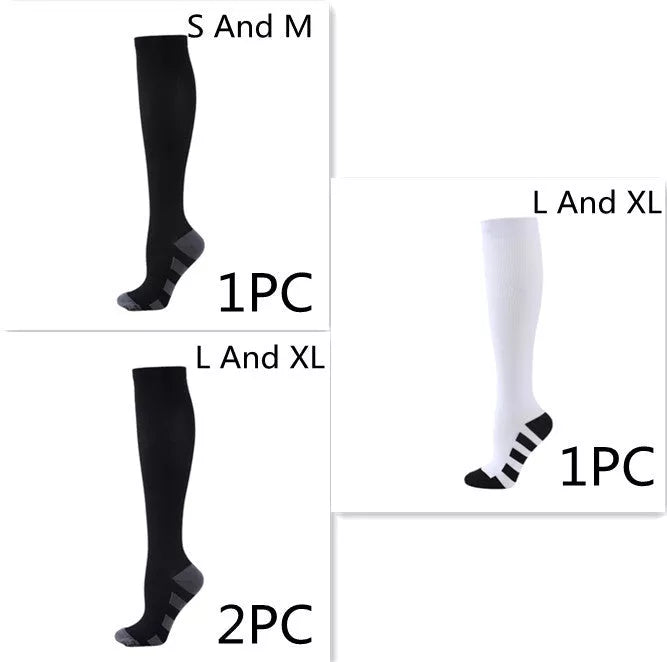 Athletic compression socks with three-bar design for men and women