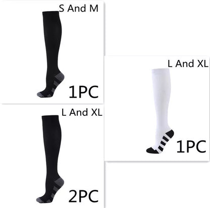 Athletic compression socks with three-bar design for men and women