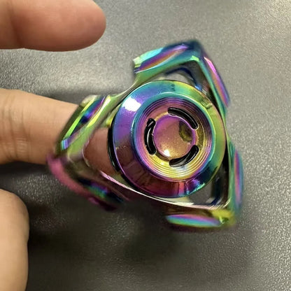 Alloy fingertip gyro decompression toy in silver and colourful colour options