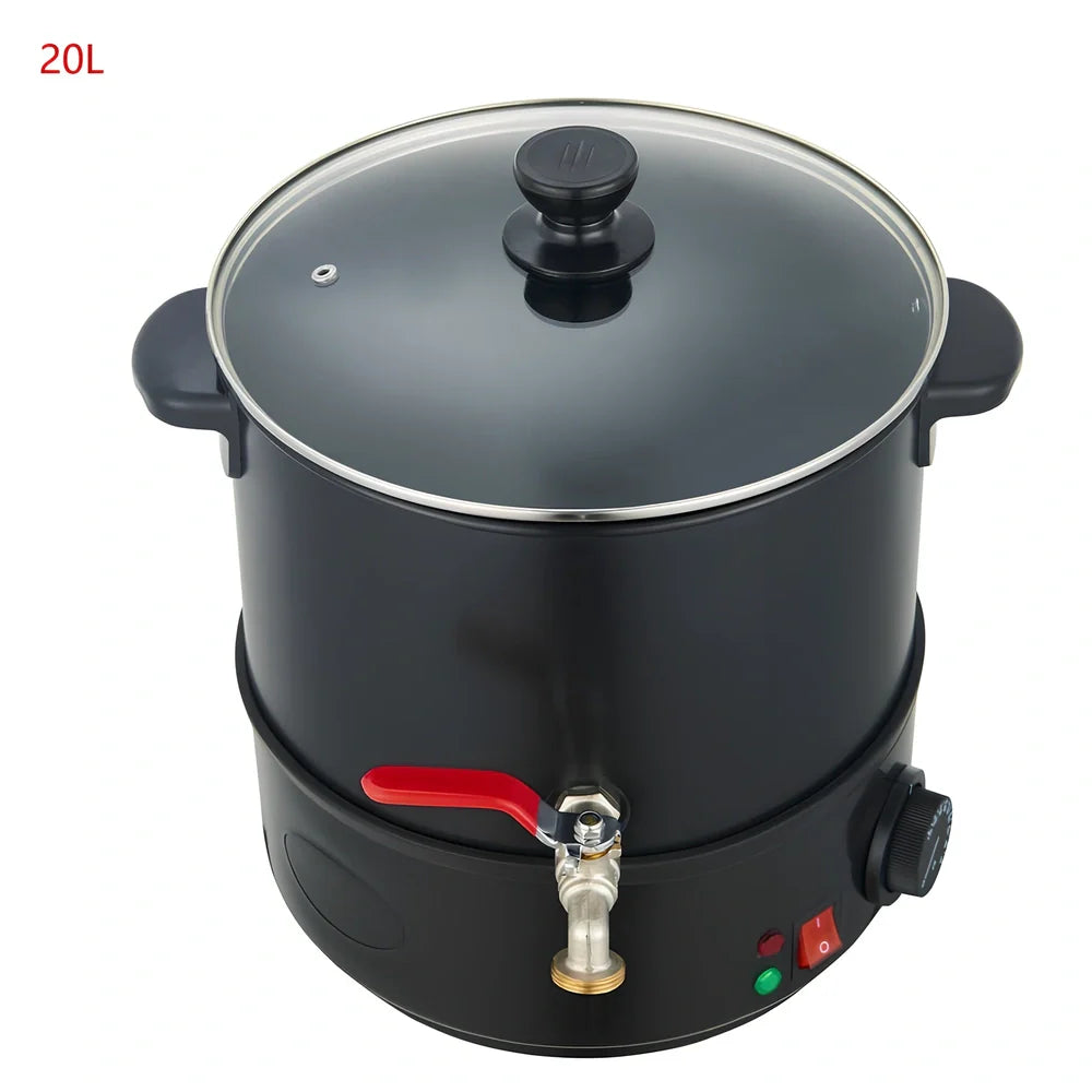 Black electric wax melting machine with food-grade certification and multiple capacity options from 6L to 20L