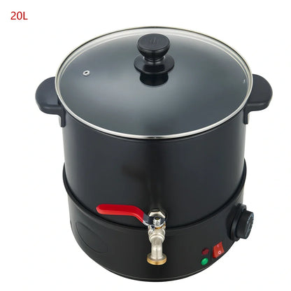 Black electric wax melting machine with food-grade certification and multiple capacity options from 6L to 20L