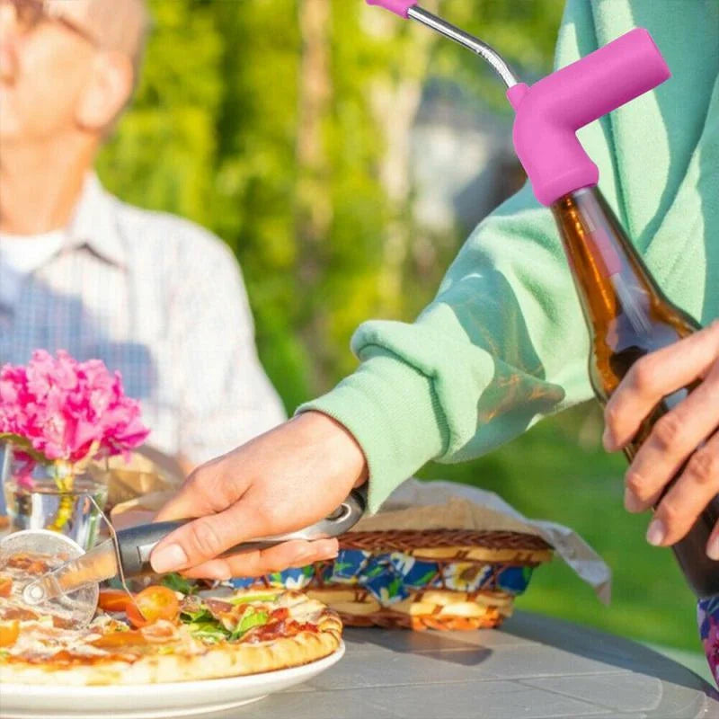 Stainless Steel Beer Snorkel Bong with various color options, designed for fast and fun drinking experiences