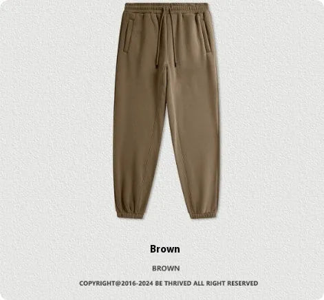 Men's velvet sweatpants with ankle banded cuffs in multiple solid colour options