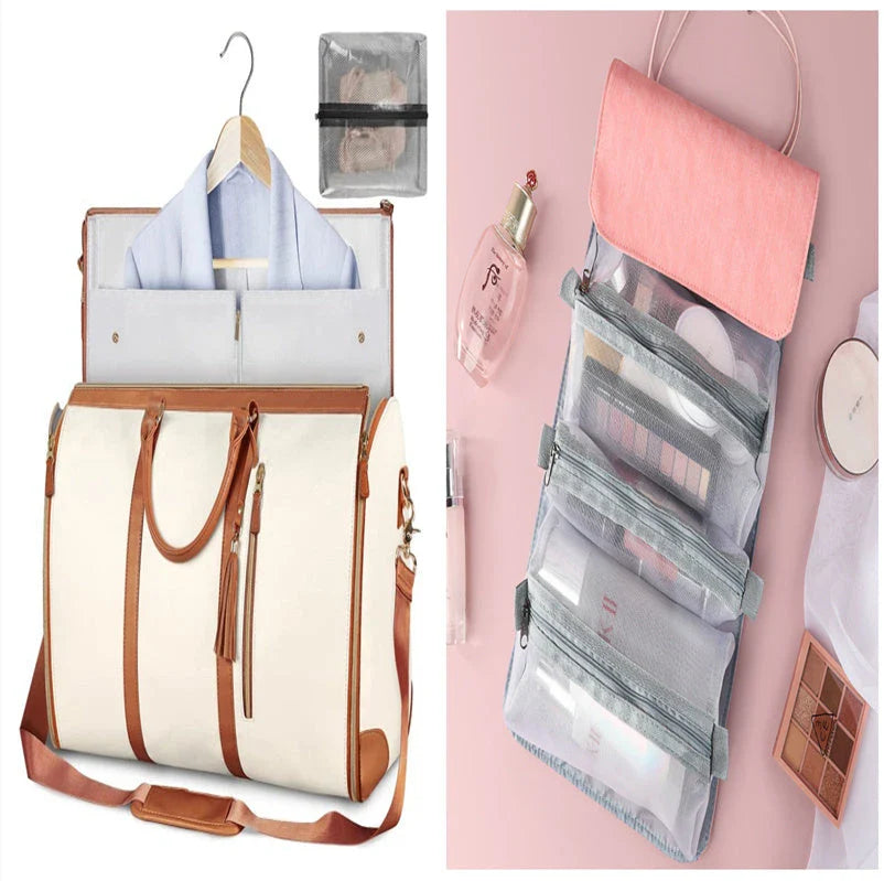 Spacious Travel Duffel Bag - Versatile Women's Handbag with Folding Suit Compartment in Multiple Color Options