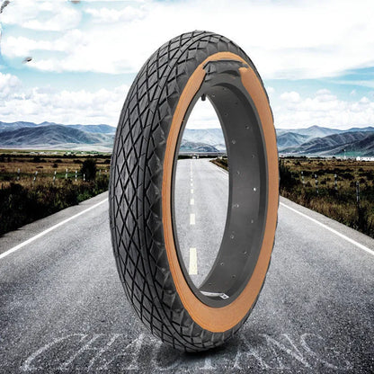 Brown rubber tyre for snowmobile and electric beach car, size 20x4.0 inches.