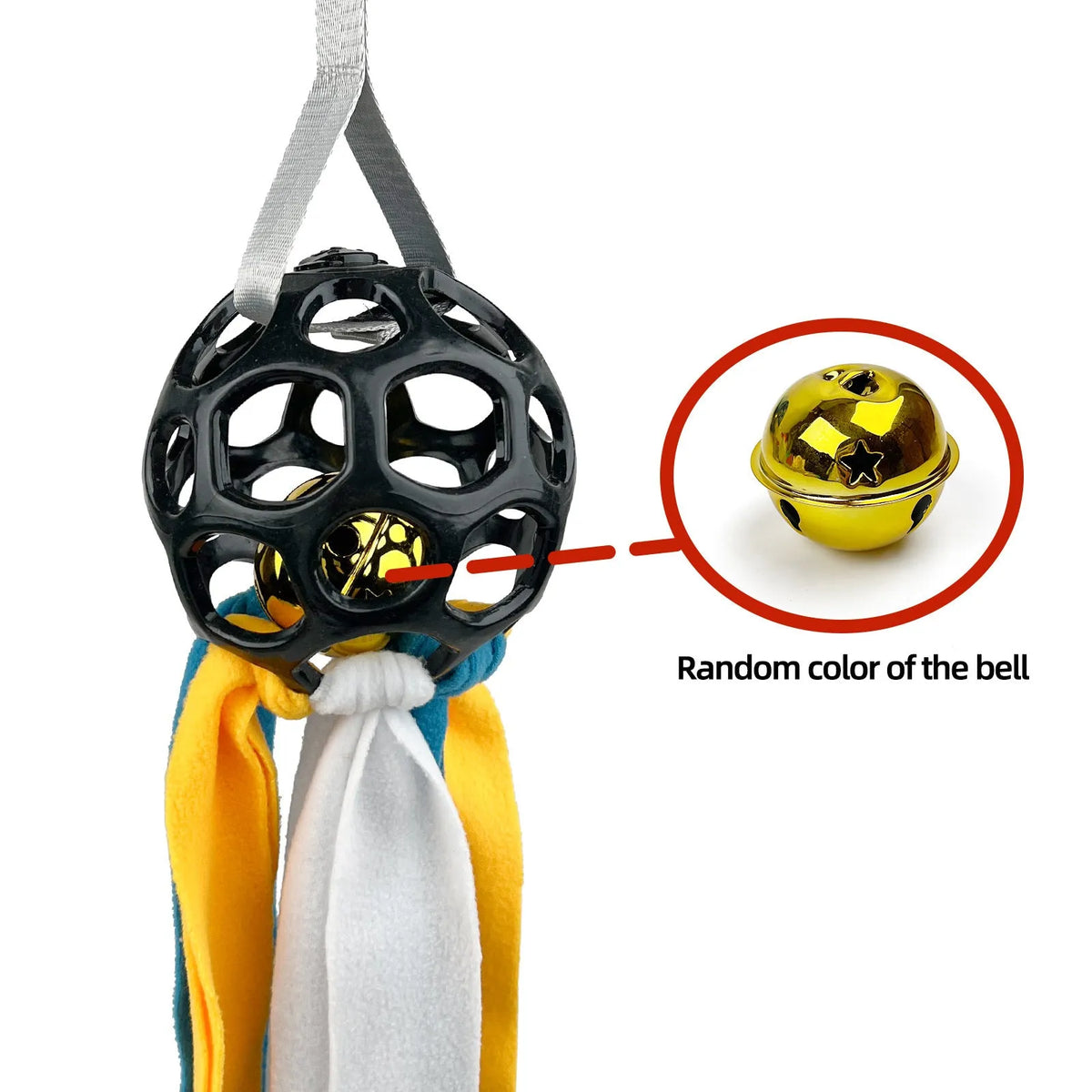 Interactive hollow ball pet toy with TPR sound in five colour options